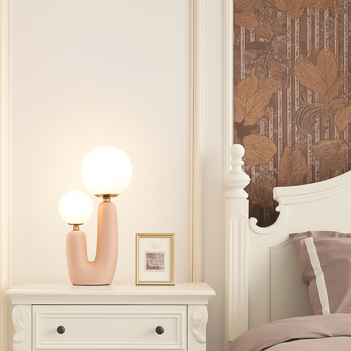 Modern nordic minimalist resin and glass table lamp - vue 7 sur 10