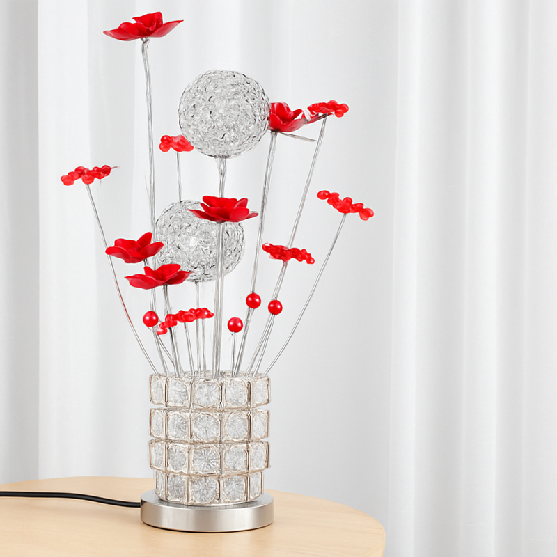 lampe à poser moderne en acrylique motifs floraux décoratifs