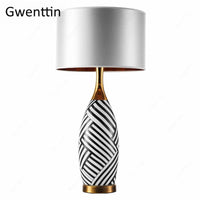 lampe à poser moderne en céramique motif zèbre pour décoration intérieure
