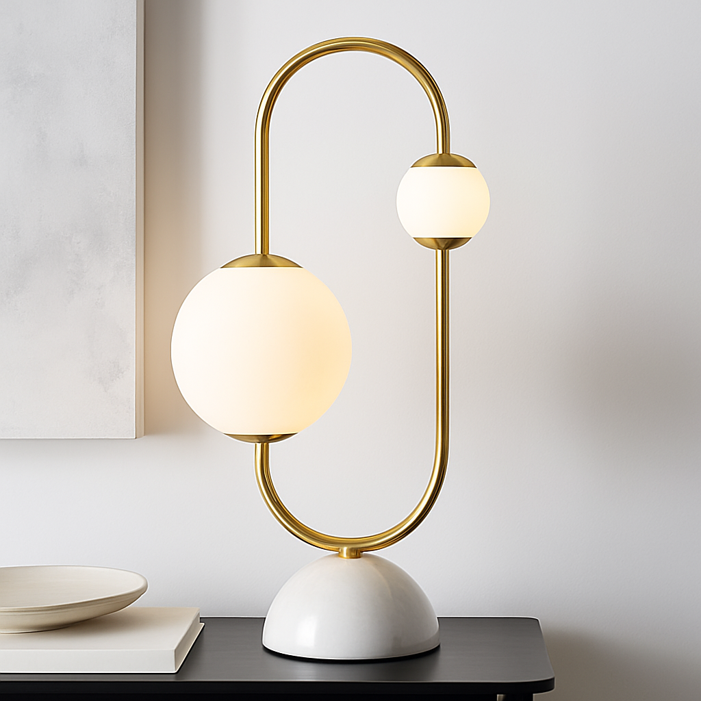 Modern minimalist nordic marble table lamp - vue 3 sur 7