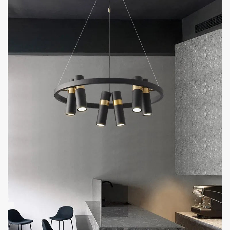 lampe suspendue led rotative design moderne en fer forgé