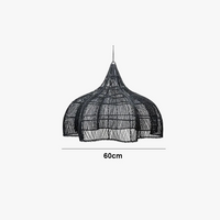 lampe suspendue rotin pétales main salon cuisine décor