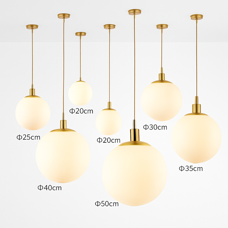 Lampe Suspension Globe Verre Blanc