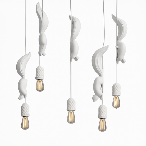 lampe suspension résine écureuil nordique led loft décoratif