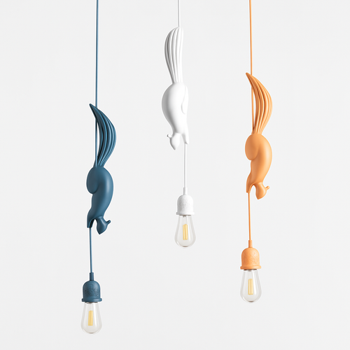 lampe suspension résine écureuil nordique led loft décoratif