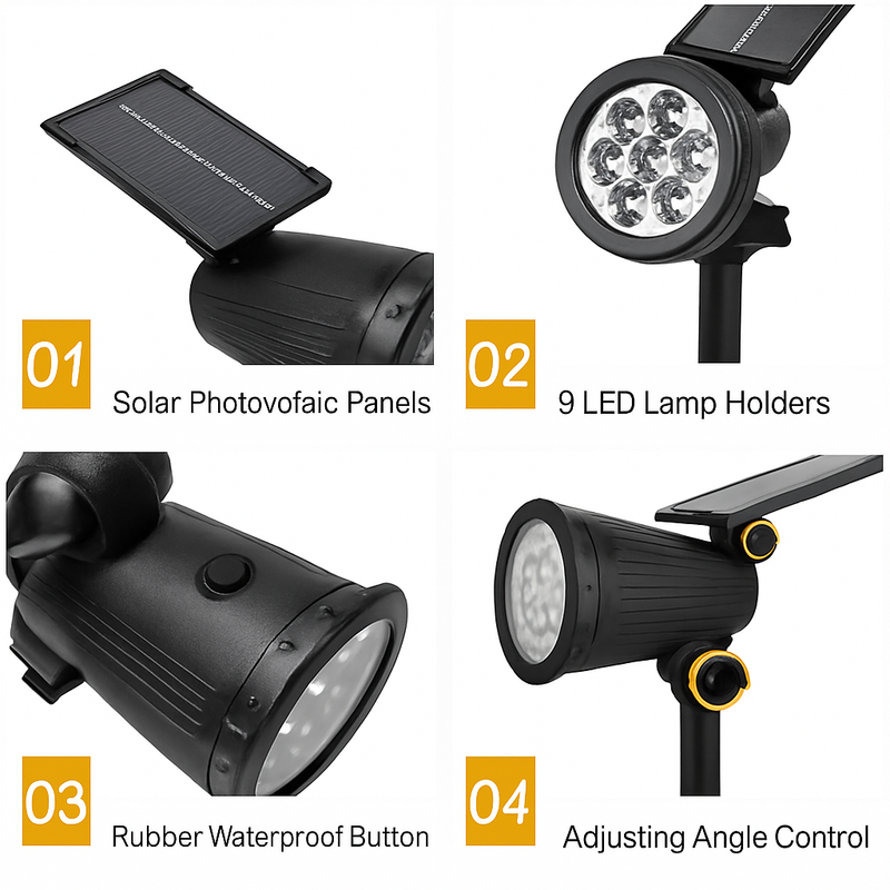 lampes solaires extérieures avec détecteur de mouvement et étanchéité