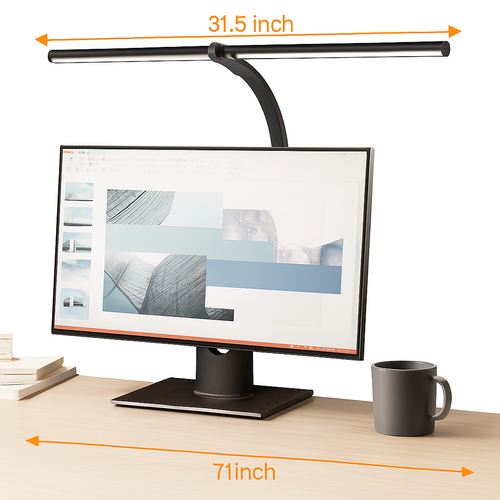 LAOPAO Lampe de bureau LED à double tête Lampes de bureau d'architecte EU/US Bureau 24W 5 modes de couleur les plus lumineux et 5 lampes de protection des yeux à intensité variable - vue 7 sur 10