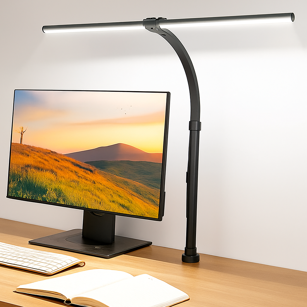LAOPAO Lampe de bureau LED à double tête Lampes de bureau d'architecte EU/US Bureau 24W 5 modes de couleur les plus lumineux et 5 lampes de protection des yeux à intensité variable - vue 7 sur 10