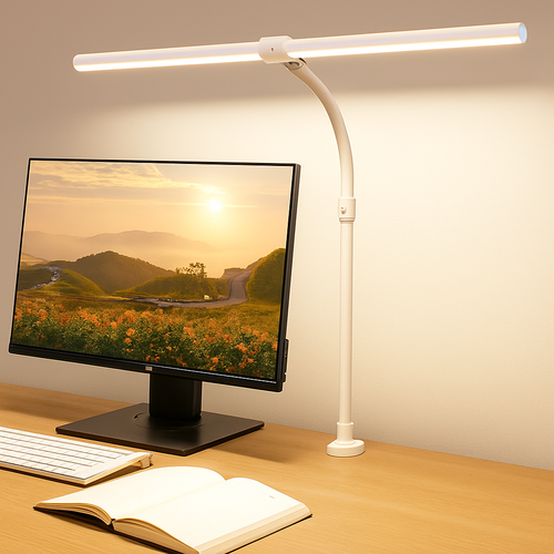 LAOPAO Lampe de bureau LED à double tête Lampes de bureau d'architecte EU/US Bureau 24W 5 modes de couleur les plus lumineux et 5 lampes de protection des yeux à intensité variable - vue 11 sur 10