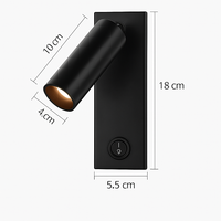 Led 3W applique avec interrupteur noir et blanc Bronze créatif avec USB applique avec pour chambre chevet
