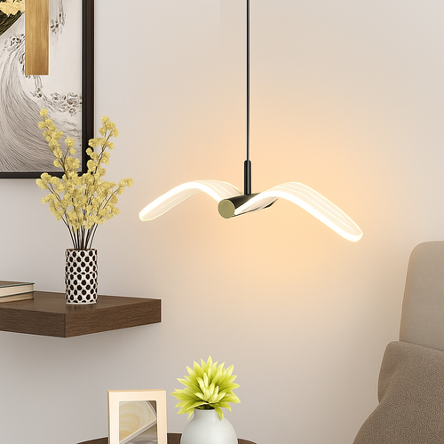 Led mouette suspension lumières chambre chevet fond tenture murale lampes pour plafond créatif décor à la maison Suspension Luminaire - vue 4 sur 9