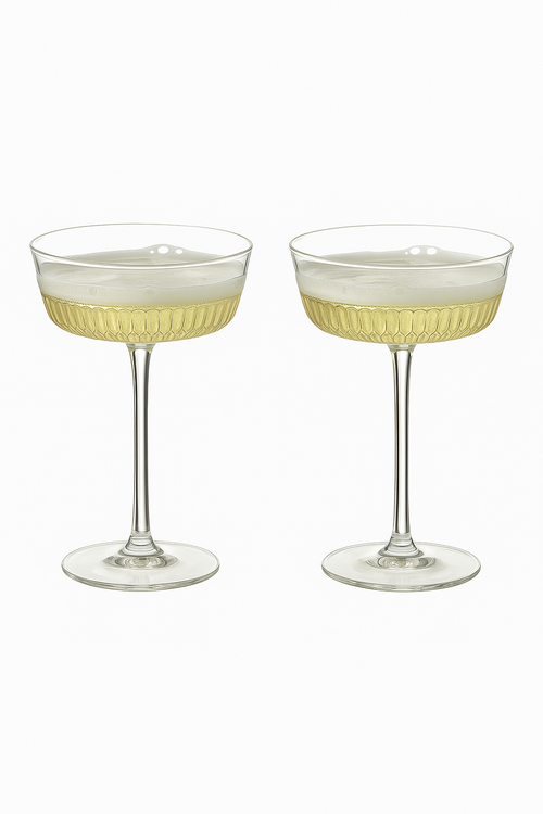 Lot 2 coupes champagne elysia verre cocktail martini - vue 2 sur 2