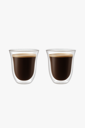 Set of 2 double wall insulated glass cups