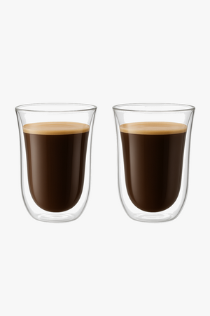 Lot 2 tasses verre double paroi isolant café