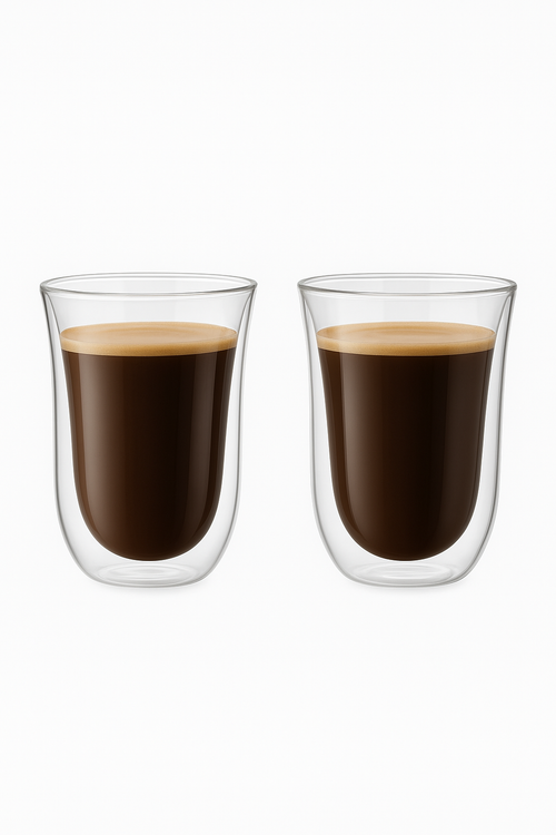 Lot 2 tasses verre double paroi isolant café