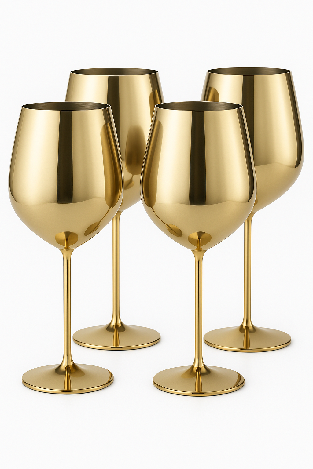 lot 4 verres cocktail acier inox design martelé - vue 2 sur 2