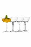 Lot 4 verres cocktail ondulés 150ml style martini