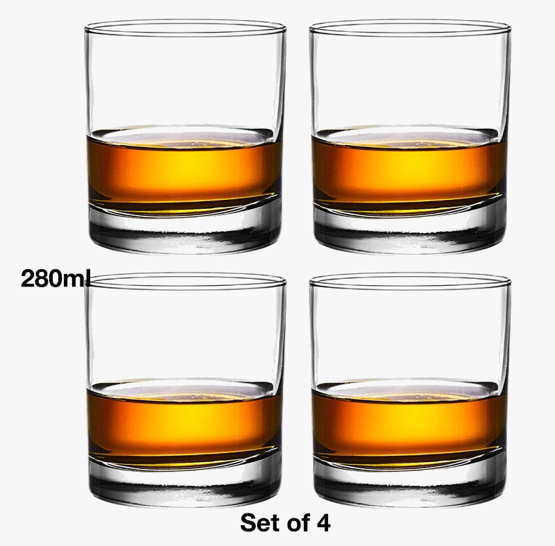 Lot 4 verres whisky old fashioned style classique