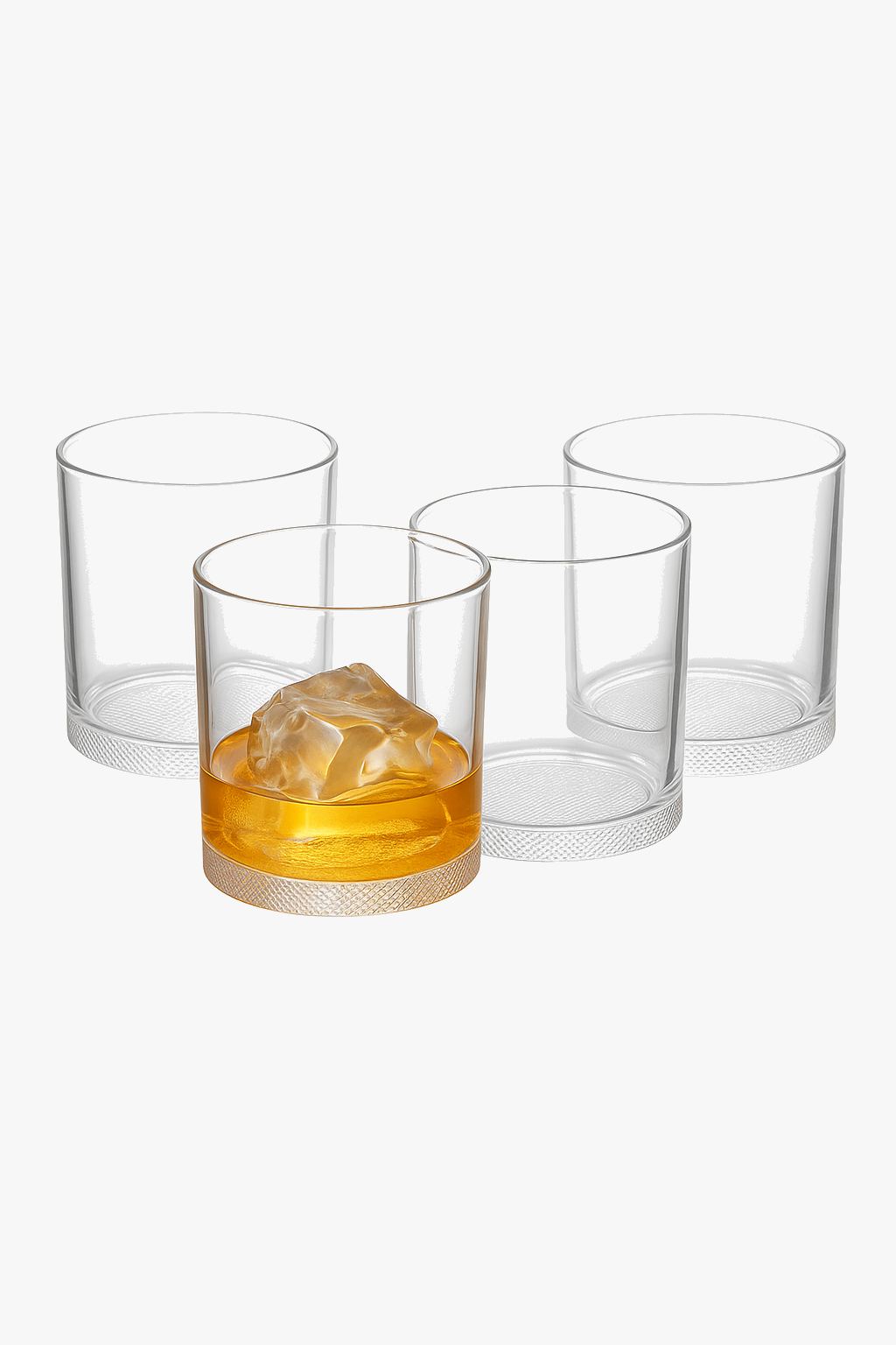 Lot 4 verres whisky relief style vintage resistants