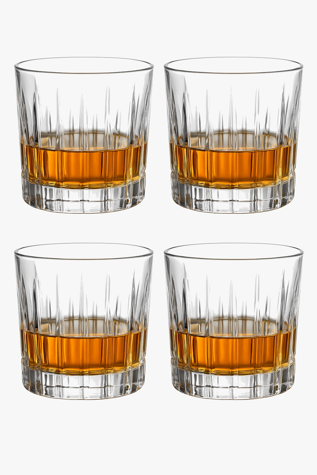 lot 4 verres whisky relief vintage epais resistants