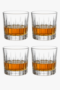 lot 4 verres whisky relief vintage epais resistants