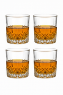 Lot 4 verres whisky style cristal motifs facettes