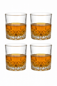 Lot 4 verres whisky style cristal motifs facettes