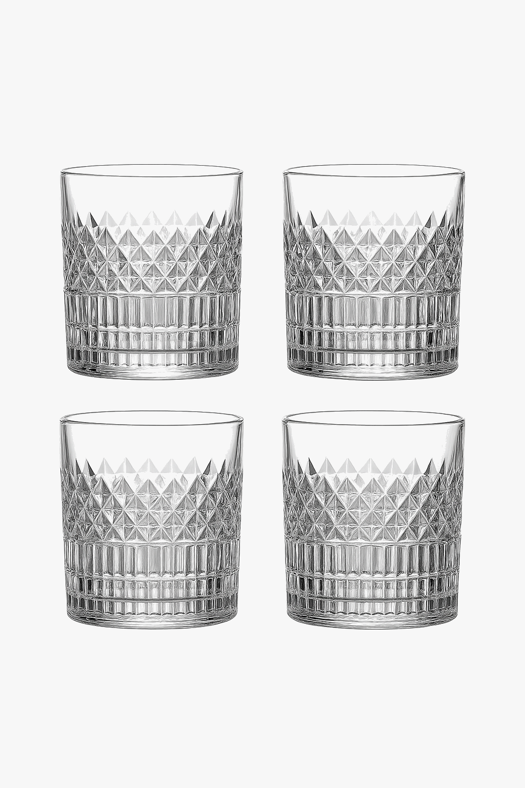 Lot 4 verres whisky style moderne relief resistant