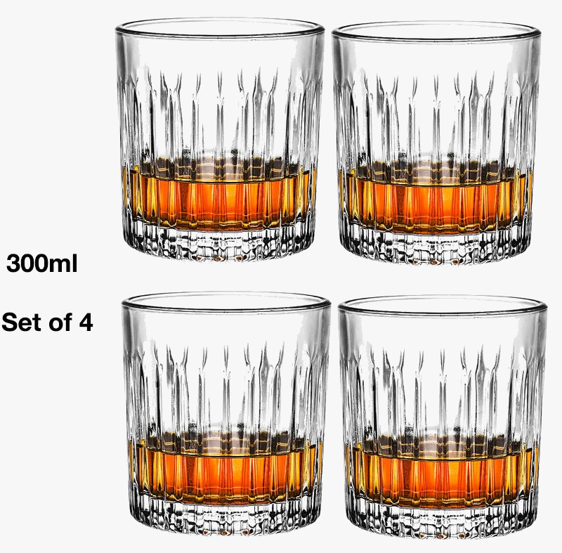 Lot 4 verres whisky style moderne relief resistant