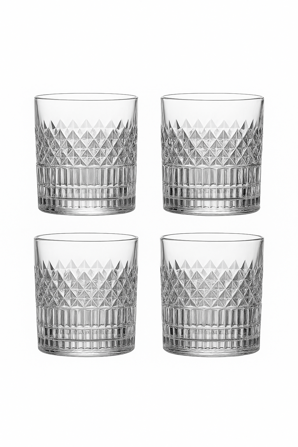 Lot 4 verres whisky style moderne relief resistant - vue 2 sur 2