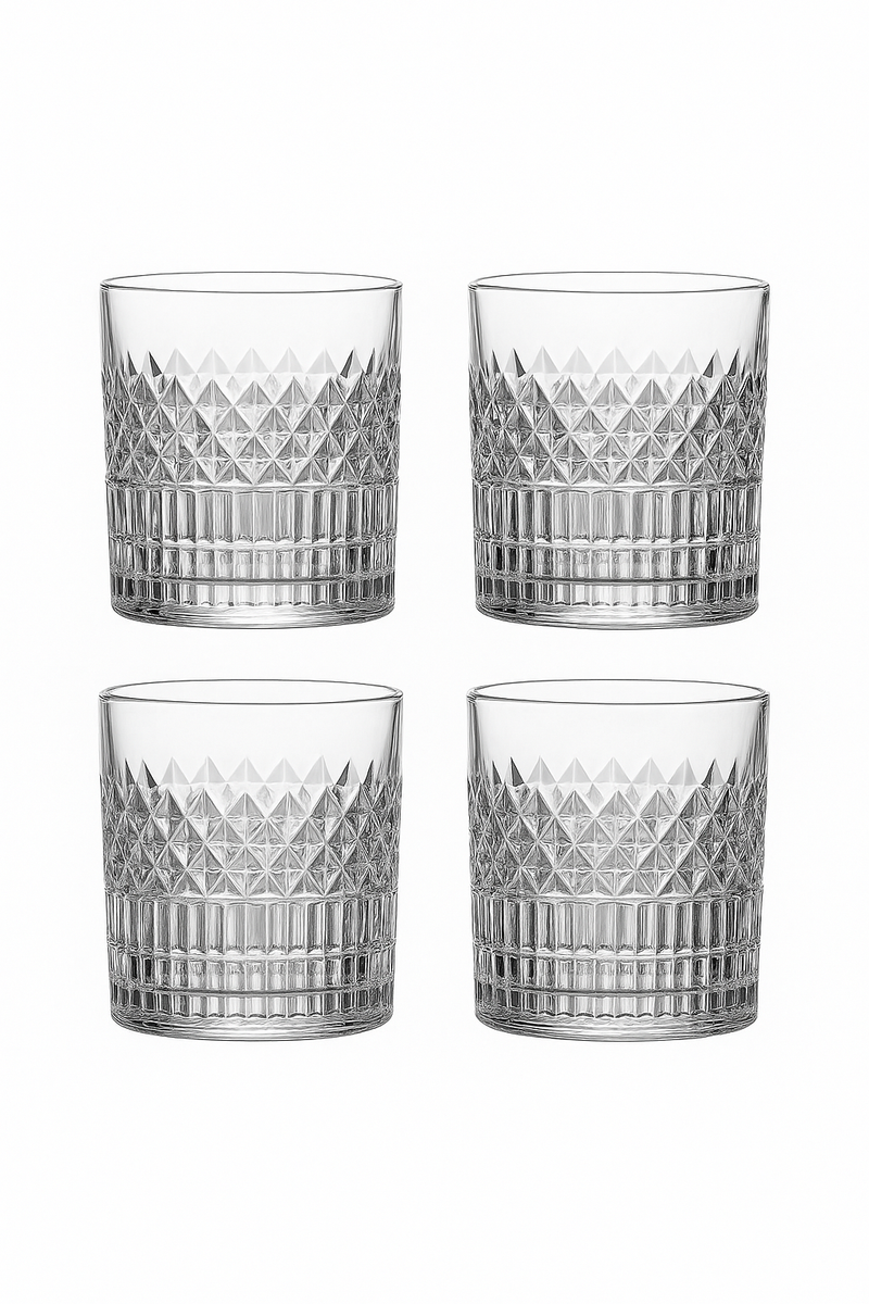 Lot 4 verres whisky style moderne relief resistant