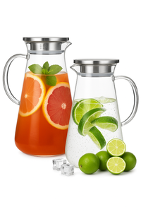 Lot bouteilles 2l verre borosilicate style becher