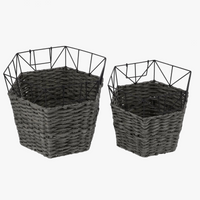 lot de 2 paniers à linge en fer forgé organisateur de rangement pratique