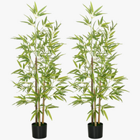 lot de 2 plantes artificielles avec pot et 498 feuilles
