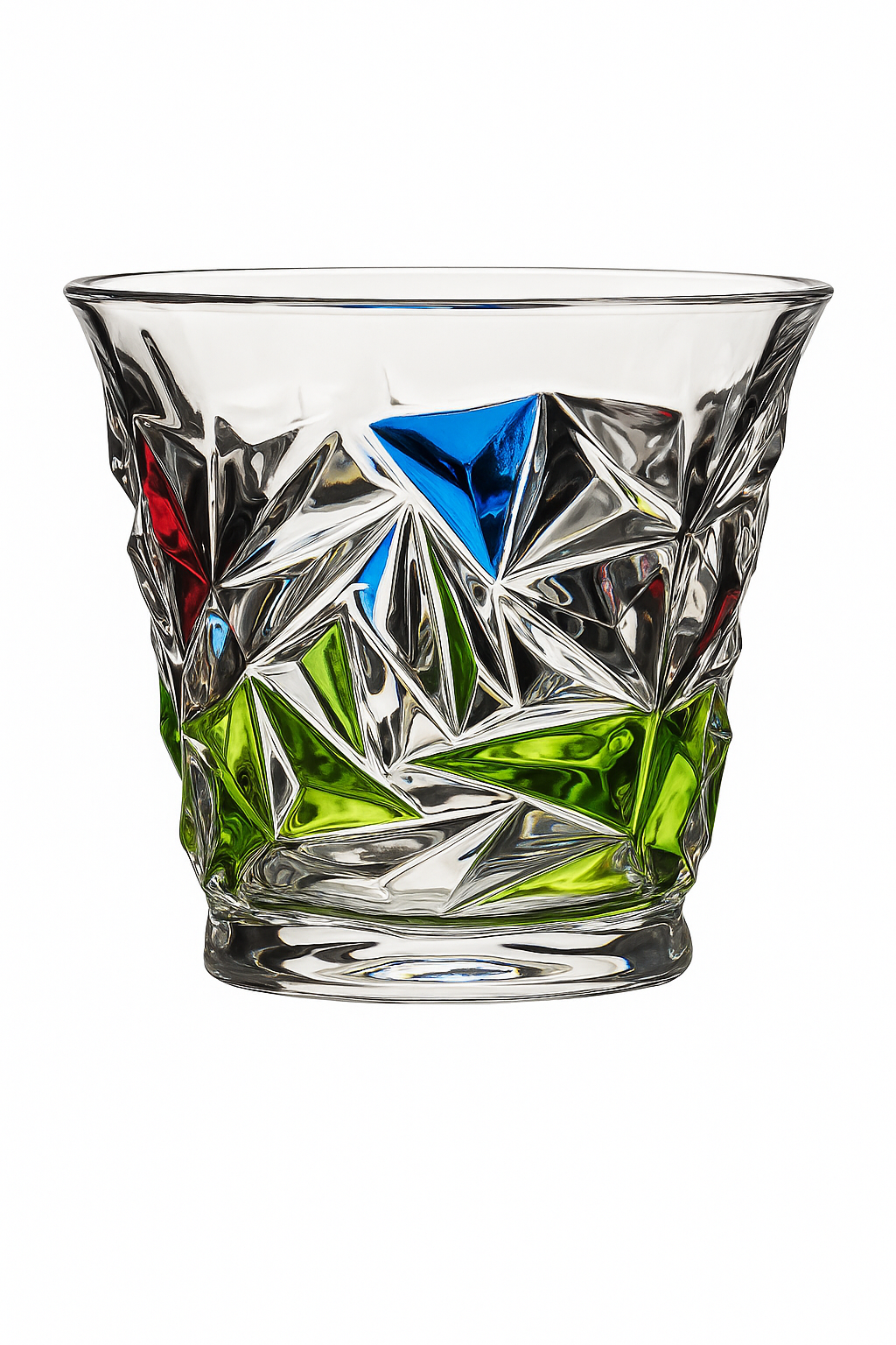 lot de 2 verres cristal gothique zecchin relief - vue 2 sur 2