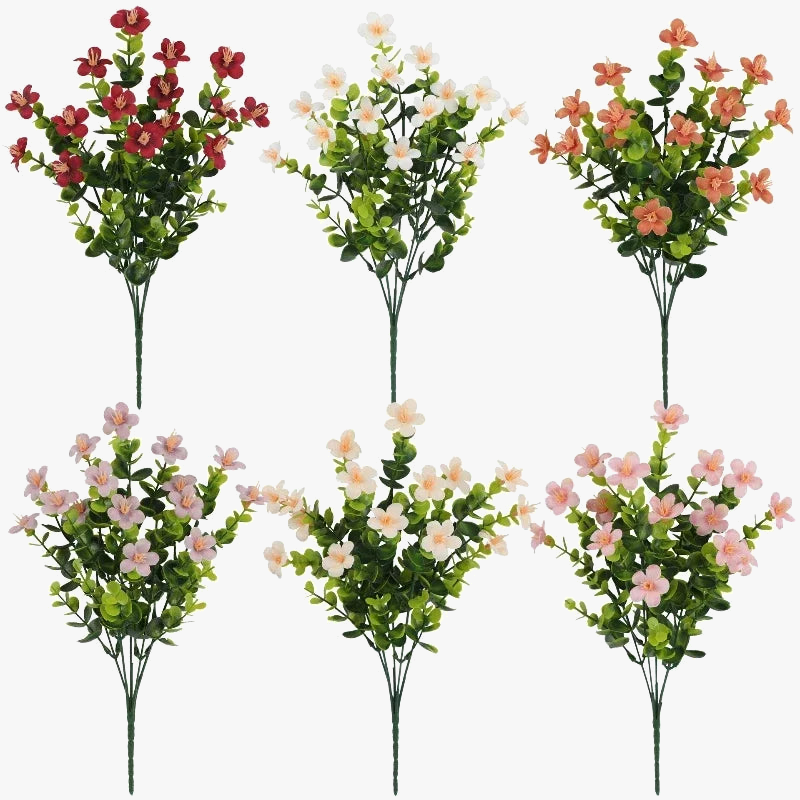 lot de 3 bouquets d eucalyptus artificiels en soie décoration intérieure