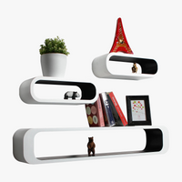 Set of 3 floating shelves for indoor wall decoration