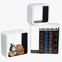 Set of 3 decorative wooden floating wall shelves for storage