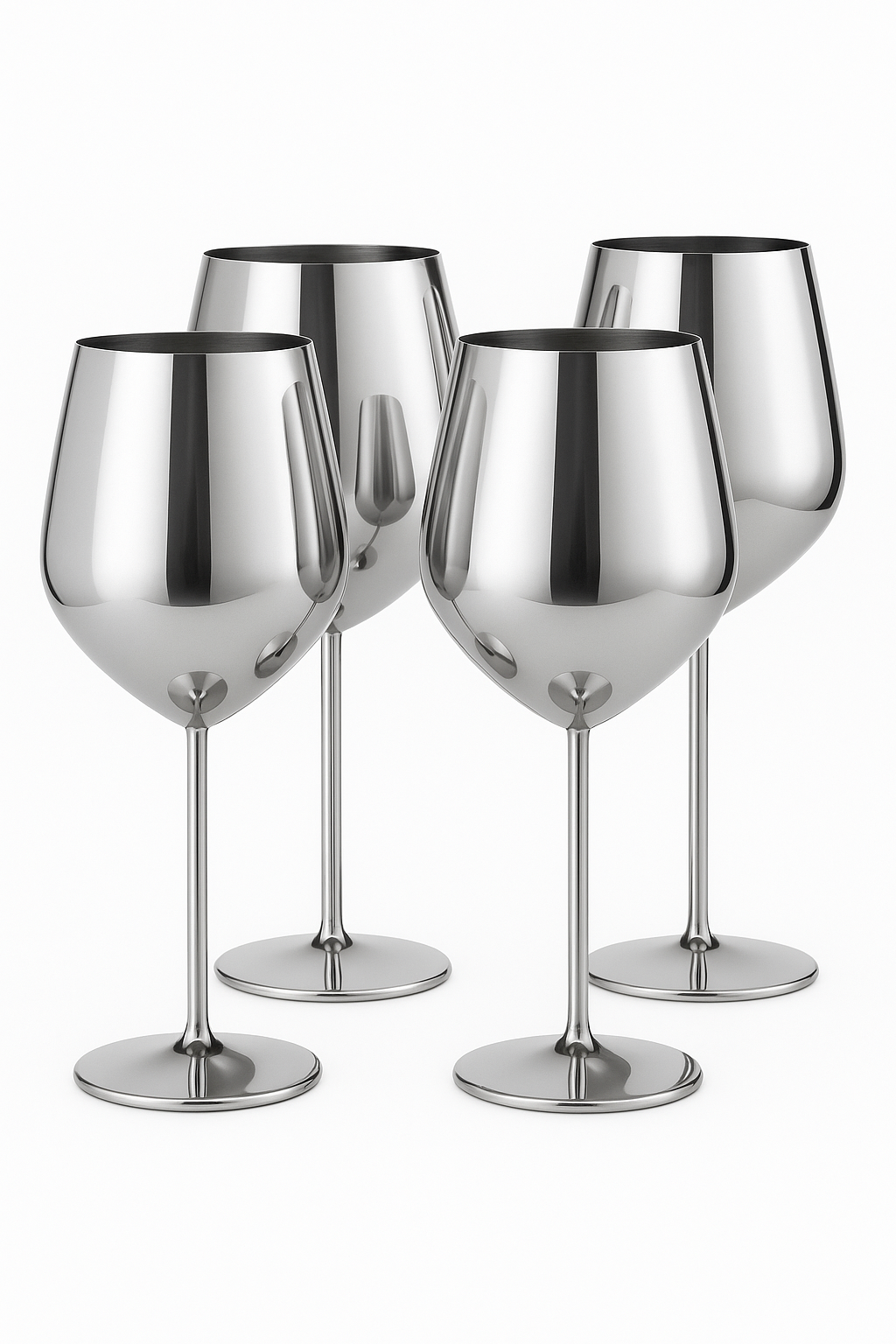 Lot de 4 verres cocktail inox style bar - vue 2 sur 2