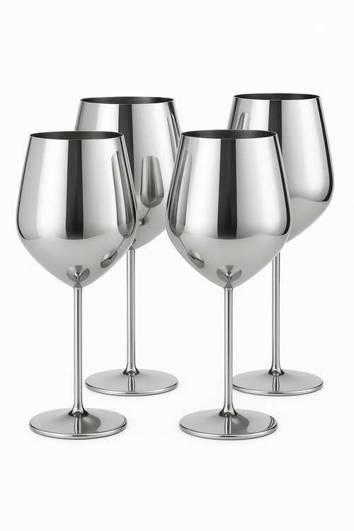 Lot de 4 verres cocktail inox style bar