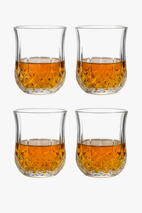 Lot de 4 verres à whisky relief élégants