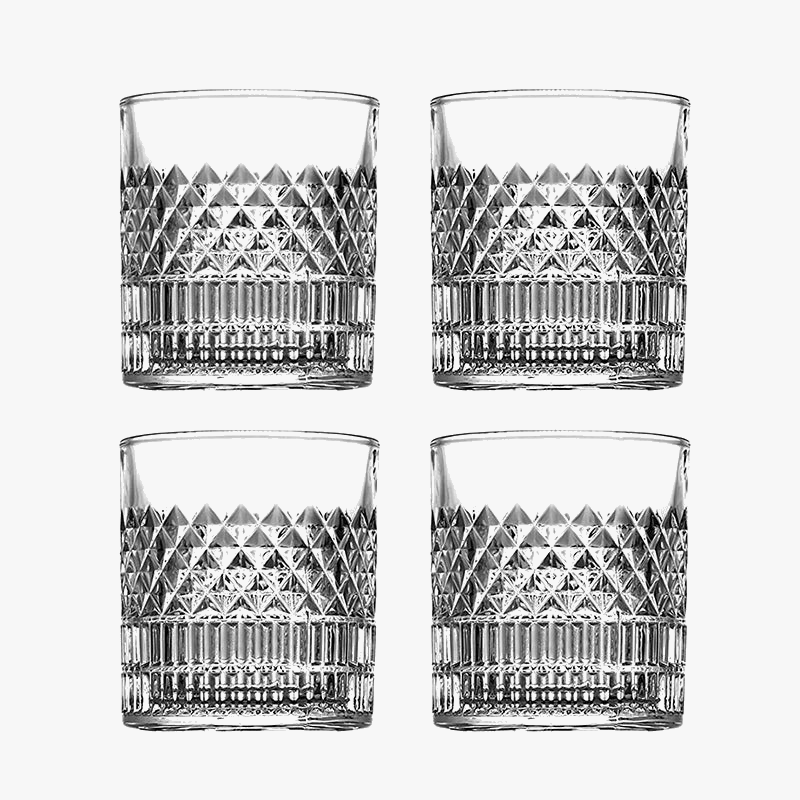 Lot de 4 verres whisky style relief épais