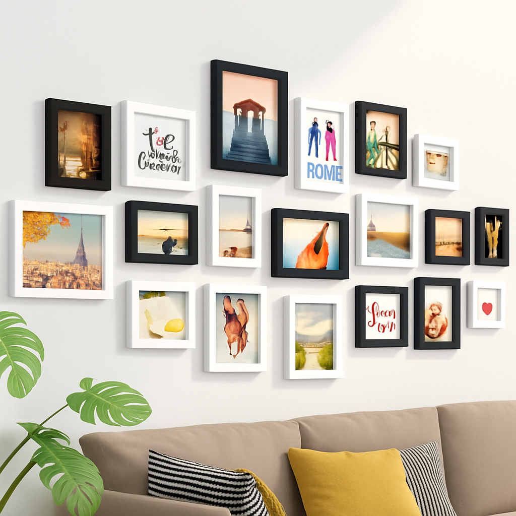 lot de cadres photo en bois pour décoration murale et mariage
