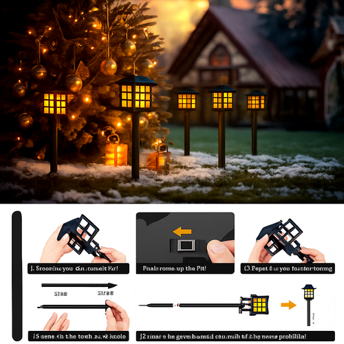 lot de lampes torches solaires décoratives pour jardin extérieur