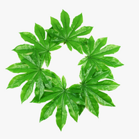 Set of realistic artificial tropical plastic plants for decoration