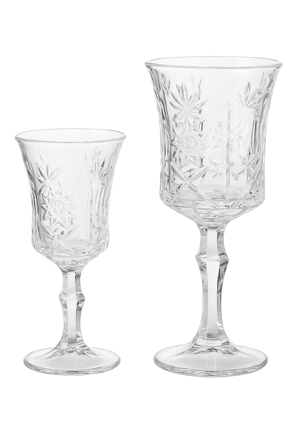 Lot deux verres champagne pied haut style vintage - vue 3 sur 2