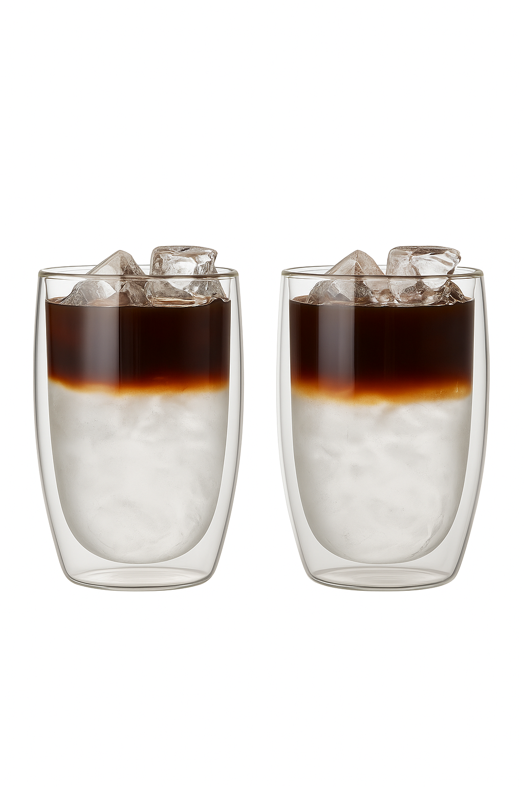 Lot tasses double paroi verre borosilicate isolant