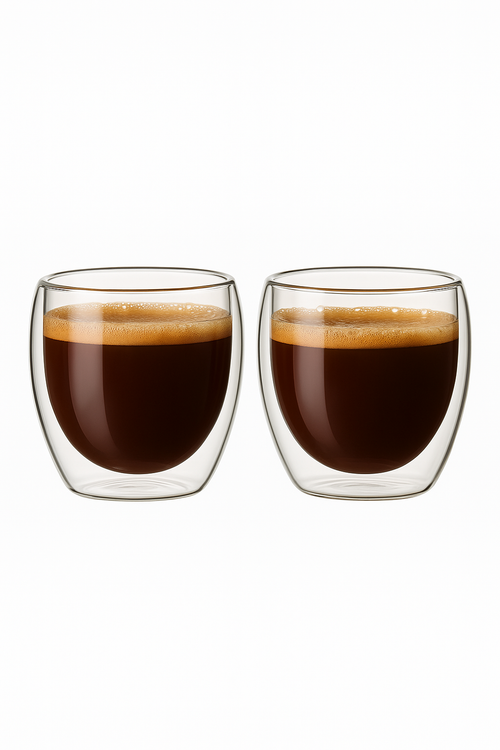 Lot tasses verre double paroi borosilicate thermiques