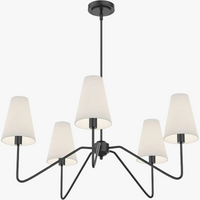 Lustres classiques or poli/noir avec abat-jour en lin blanc lustre moderne de chambre à coucher