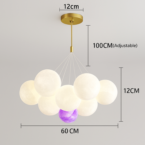 Lune Lustre Lampes Bulle Lustre Lumière pour Salon Chambre D'enfant Chambre Lampes Suspendues Or Noir G9 Ampoule AC220V - vue 17 sur 24